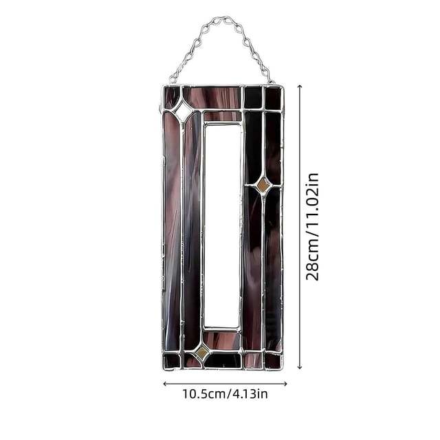 Vertical Hanging Photo Frame, Slim Long Strip Stained Glass Frame, Wall Mounted Picture Frame for Home Office Decor, Gift Ready Boxed