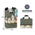 thumbnail image 2 of Yayeee Freestanding Laundry Hamper with Handle Collapsible Large Storage Basket for Clothes, Gray Snowmen, 2 of 7