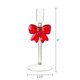 thumbnail image 2 of Candelabro de vidrio transparente con lazo rojo | Juego de 10" y 8" | Elegante centro de mesa navideño, decoración navideña reutilizable y resistente, se adapta a velas cónicas estándar, y acento, 2 of 7