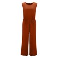 thumbnail image 5 of Riforla Women's Summer Solid High Waist Short Sleeve Wide Leg Jumpsuit Casual Loose Fit Pantsuit Casual Jumpsuits for Women RD2 L, 5 of 5