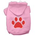 thumbnail image 1 of Red Swiss Dot Paw Screen Print Pet Hoodies Light Pink Size Xs (8), 1 of 1