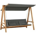 thumbnail image 1 of Outsunny Chaise Balançoire de Patio 3 Places avec Auvent Convertible en Lit de Porche, 1 of 9