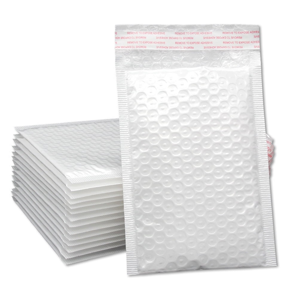 50 Poly Bubble Mailers Padded Envelopes Plastic White 6x9 