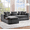 Gray, variant on Euroco Sofa 93.7" L-shaped Sofa Upholstered Sofa Couch with wooden Storage Compartment for Living Room, Brown