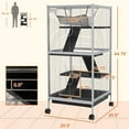thumbnail image 3 of 45" H Rolling Small Animal Cage with Hammock, Ferret Cage, Chinchilla Cage, Pet Habitat with 6 Doors, Removable Tray, 3 of 6