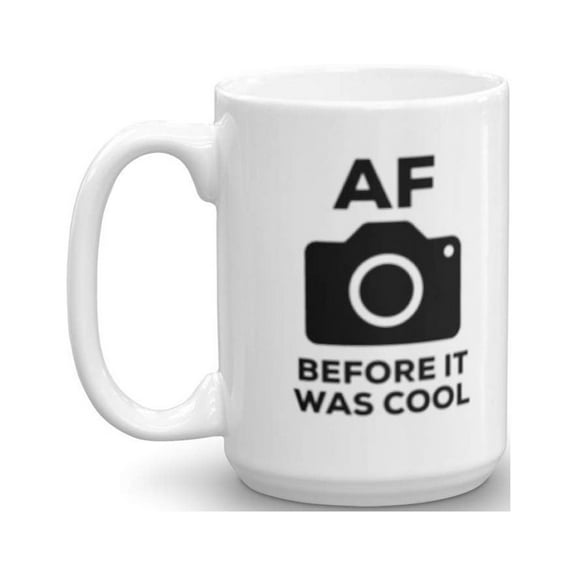 AF Before It Was Cool Blurry Photography Auto Focus Coffee & Tea Gift Mug for Photographers and Hobbyists (15oz)