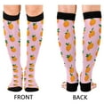 thumbnail image 4 of FORMRS Womens Knee High Socks Casual Long Thick Travel Daily Wear, 1 Pair, Cartoon Oranges, 4 of 6