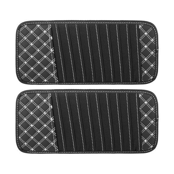 2 Piezas Coche CD Visor Almacenamiento Estuches con 10 Almacenamiento Negro con Blanco Línea