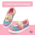 thumbnail image 3 of Bocca Girls Rainbow Unicorn Slip on Sneakers Kids Canvas Walking Shoes Size 11, 3 of 6