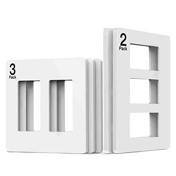 Treatlife Less Decorator Wall, 3 Light Switch Cover 2 Horizontal 1 Vertical