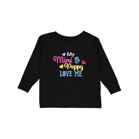 

Inktastic My Mimi and Pappy Love Me with Hearts Gift Toddler Boy or Toddler Girl Long Sleeve T-Shirt