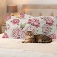 thumbnail image 3 of Pink Floral Outdoor Waterproof Pillow Covers, Spring Summer Vintage Flower Leaf Decorative Rectangle Throw Pillowcase Sofa Cushion Sham for Patio/Couch/Chair, 20"x12" 2 Pack, 3 of 8