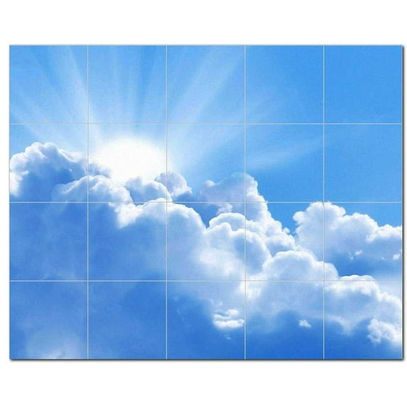 Cloud Photo Ceramic Tile Mural Kitchen Backsplash Bathroom Shower, 404629-L54
