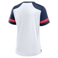 thumbnail image 3 of Women's Fanatics White/Navy New England Patriots Foiled Primary Lace-Up T-Shirt, 3 of 3