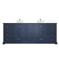 thumbnail image 2 of Navy Blue 84 in. W Double Bathroom Vanity | With Marble Top, Included Faucet and Soft Closing | Offers Lasting Durability and Plenty of Storage, 2 of 7