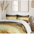 thumbnail image 6 of Ambesonne Marine Duvet Cover Sets, Boats on the Pier, 2-King, Orange Black Pale Yellow, 6 of 7