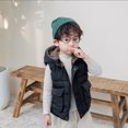 thumbnail image 5 of Chaleco acolchado con capucha para niños y niñas pequeños, chaqueta de invierno cálida y ligera, sin mangas, con cremallera y orejas de oso, 5 of 5
