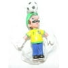 Mario Bros Luigi Mini Brazilian Soccer Figure- Soccer ball on forehead