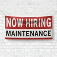 thumbnail image 4 of Now Hiring Maintenance 13 oz Heavy Duty Vinyl Banner Handyman Jobs Available Help Wanted Sign for Business Advertising Indoor/Outdoor Single-Sided with Metal Grommets (1.5x5 ft, Wh & Re & Bk), 4 of 6