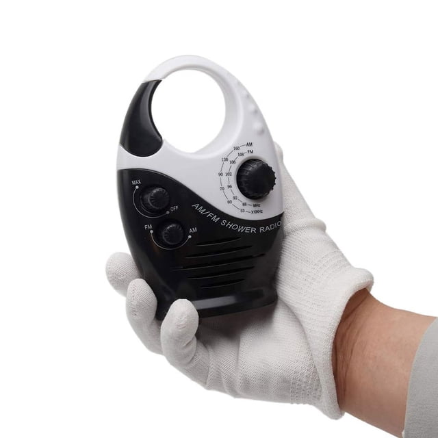 CIMAXIC Handheld Radio AM FM Shower Radio Portable Plastic for Camping 1Pack