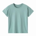 thumbnail image 3 of FYDUU Children's Clothing Sets Girls Boys Summer Pajamas Loungewear Short Sleeve Tee Shirts Shorts And Pants Three Piece Outfit For Kids Home Wear,8-9 Years, 3 of 7