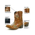 thumbnail image 4 of Audeban Women's Embroidery Mid-calf Riding Boots Low Heel Western Booties Pull on Shoes, 4 of 8
