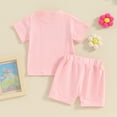 thumbnail image 7 of Okbabeha Baby Girl Summer Clothes Flower Embroidered Short Sleeve Shirt Top Solid Shorts Set Toddler Kids Casual Outfits, 7 of 7