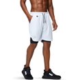 thumbnail image 4 of Pinkbomb Pantalones cortos para correr 2 en 1 para hombre, pantalones cortos para gimnasio, entrenamiento, secado rápido, con bolsillo para teléfono (blanco, XXL), 4 of 5