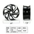 thumbnail image 2 of 17" Replacement Wheel Rim for 2016-17 Honda Accord, 17x7.5-inch 5-Lug 64080 Alloy Rim ET55, 2 of 12