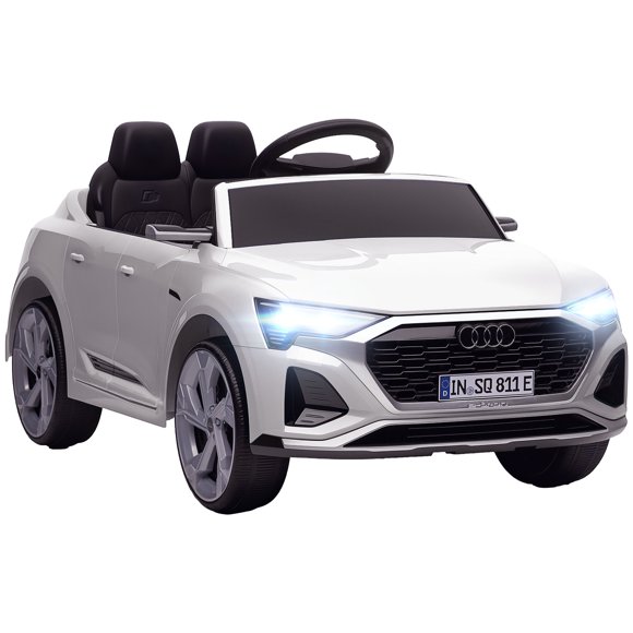 Qaba Voiture Électrique 12V sous Licence Audi Q8 avec Télécommande pour Enfants, Jouet à Chevaucher pour Tout-Petits, Cadeau, Blanc