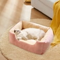 thumbnail image 4 of Calming Cat & Dog Bed for Medium Dogs, Machine Washable Cuddle Warming Cozy Fluffy Faux Fur Plush Round Dog Bed, Anti-Anxiety Waterproof Anti-Slip Pet Bed,19.69x15.35 Inches, 4 of 5