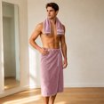 thumbnail image 2 of Ceisia Men Quick Absorbent Terry Cloth Snap Wrap Bath Towel Matching Face Towel Set Wearable Bath Skirt For Bathroom Spa Beach Vacation Gift, 2 of 9