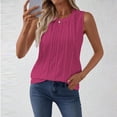 thumbnail image 6 of ZunFeo Womens Eyelet Sleeveless Blouse Loose Fit Tank Top for Summer, Casual Knit Comfortable Top, Hot Pink,Size M, 6 of 9