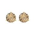 thumbnail image 3 of 4 ct Screw-Back Stud Earrings for Women | 8.0mm Round Cut Yellow Moissanite | 18K Yellow Gold, 3 of 5