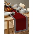 thumbnail image 6 of Table Runner Dresser Scarves 48 Inch Long, Greek Geometric Inspired Twist Line Linen Dining Table Runners Abstract Key Pattern on Red Tabletop Scarf for Wedding Holiday Party Kitchen, 6 of 7