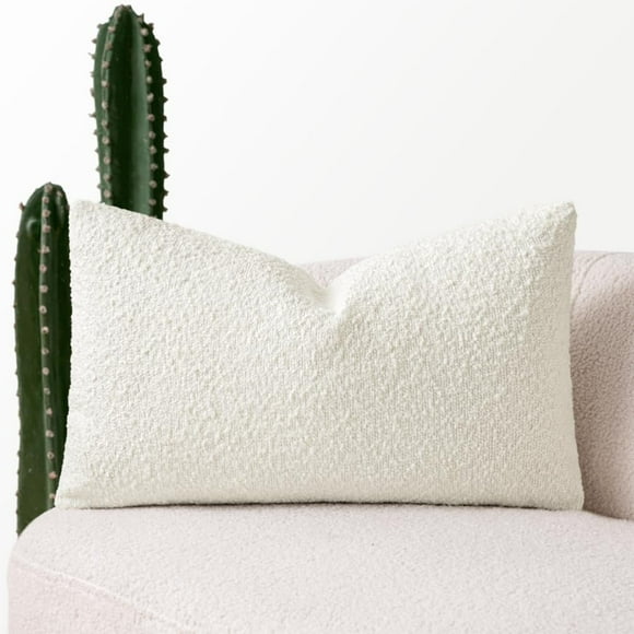 Funda de almohada decorativa MIULEE con textura Boucle 56 x 36 cm