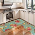 thumbnail image 3 of Kitchen Rugs Sets Of 2,Pioneer Flower Floral Print Pattern Anti Fatigue Kitchen Mat Rugs Non Slip Washable,Decorative Kitchen Floor Mats for Kitchen,Sink,Laundry,17"X47", 3 of 5