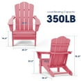 thumbnail image 3 of Wulful Folding Plastic HDPE Patio Adirondack Chair, Light Pink, 3 of 5