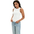 thumbnail image 7 of DARING DIVA Women's Summer Ribbed High Neck Casual Basic Tank Tops M White, 7 of 7
