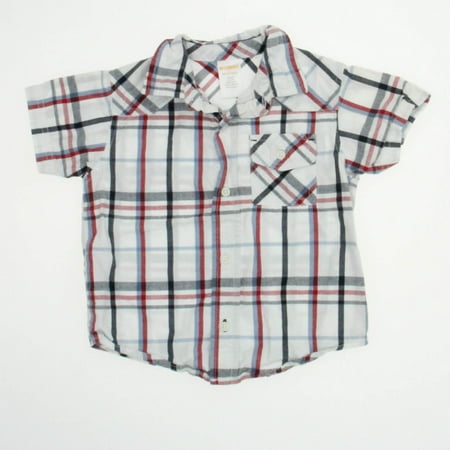 

Pre-owned Gymboree Boys White | Blue | Red Button Down Short Sleeve size: 18-24 Months