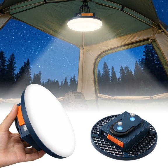 Portable LED Camping Lantern Rechargeable Light 1000W 6500LM,with Digital Power Display and Magnet,IPX5 Waterproof Outdoor Tent Lights Power Failure Emergency Light