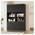 thumbnail image 3 of Kitchen Pantry Cabinet, 71" Tall Cupboard Pantry Cabinet with Doors and Adjustable Shelves, Freestanding Utility Storage Cabinet with Open Countertop, Pantry Cabinets for Kitchen, Dining Room Black, 3 of 9