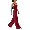 thumbnail image 4 of Jumpsuit for Women, Strapless Waist Cinching Wide Leg, Double-Strap Sleeveless Top, Ruched Waist, Solid Color, 4 of 6