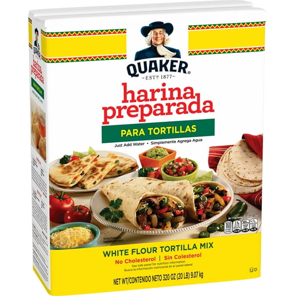 Quaker Harina Preparada Para Tortillas White Flour Tortilla Mix, 20 lb Bag, 320 oz