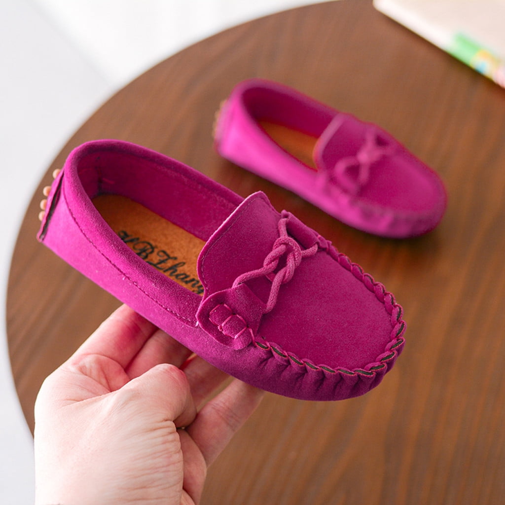 piuwrlz Toddler Sneakers for Girls Solid Color Flat Shoes Hot Pink Size 28