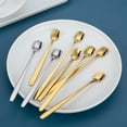 thumbnail image 4 of Advancent Cuchara agitadora reutilizable de mango largo, cucharas de postre de miel, cucharaditas, herramienta para mezclar leche, varilla agitadora para Cocina y Comedor 15cm/Plata Advancent HA079990-03, 4 of 6