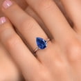 thumbnail image 4 of Gem Stone King 14K White Gold Blue Created Sapphire Solitaire Engagement Ring for Women | 3.57 Cttw | Pear Shape 12X8MM | Gemstone September Birthstone | Size 7, 4 of 6