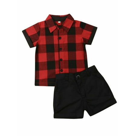 

Hirigin s Toddler Kids Baby Boy Gentleman Shirt Tops+Pants Shorts Clothes Outfits