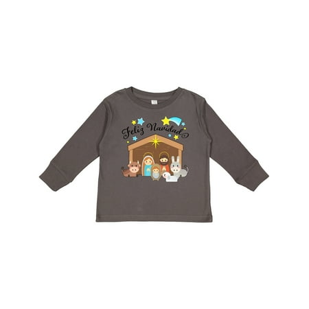 

Inktastic Feliz Navidad Cute Nativity Scene Gift Toddler Boy or Toddler Girl Long Sleeve T-Shirt