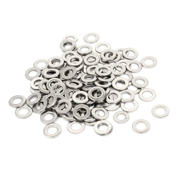 100Pcs M5x10mmx1mm Stainless Steel Metric Round Flat Washer for Bolt Screw